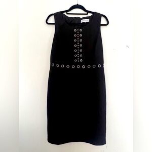 Kasper Black Eyelet Sheath Dress - Size 10